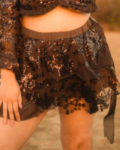Bohemian Princess Sequin Ruffle Mini Skirt -I Hear Raves 1.5.24Beyond Chella1420