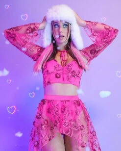 Glimmer In The Garden Tie-Front Ultra Crop Top -I Hear Raves 10.03.24 Sarah Anyssa Aden2480