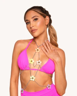 Daisy Goddess Floral Link Chain Top