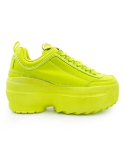 Dynamic Realness Platform Sneakers -I Hear Raves 557123124 ihr15310 5 neon realness platform sneakers neon yellow