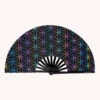 Glowkeeper Rainbow Reflective Hand Fan -I Hear Raves 743468531 glowkeeper reflective sacred geo hand fan
