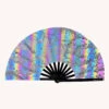 Secret Life Of Mushroom Rainbow Reflective Hand Fan -I Hear Raves 743468537 secret life of mushroom rainbow reflective hand fan rr
