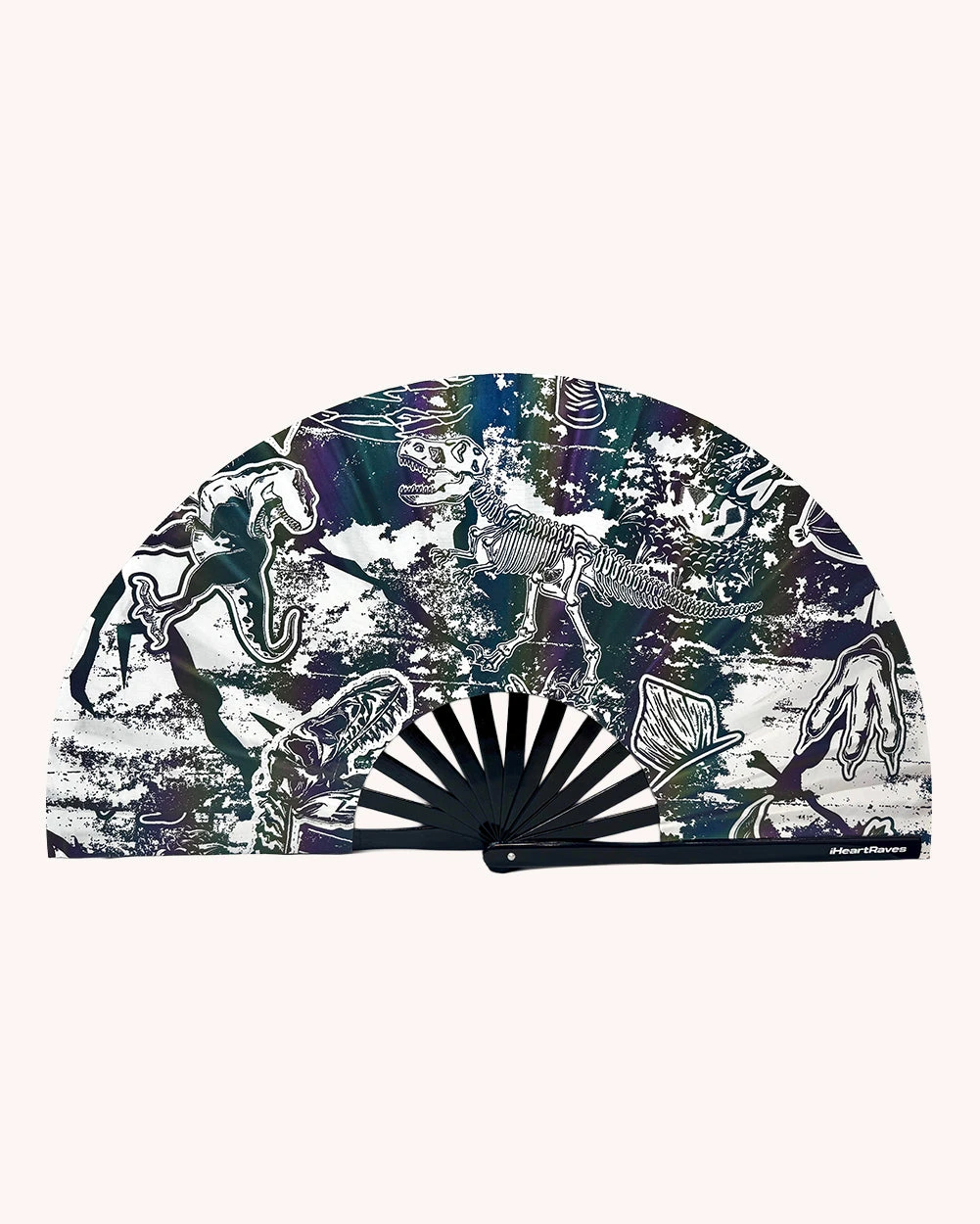 Reckless White Reflective Hand Fan 3 Reckless White Reflective Hand Fan