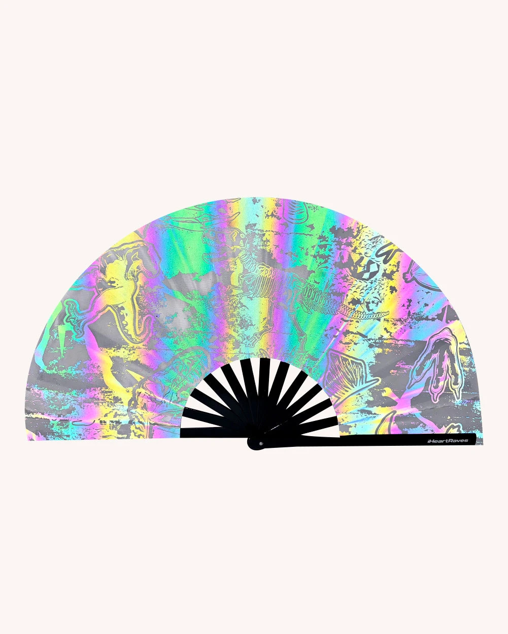 Reckless White Reflective Hand Fan 4 Reckless White Reflective Hand Fan - Image 2