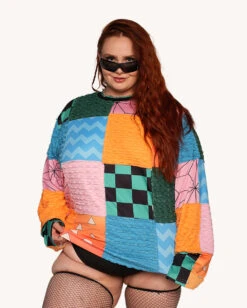 Anime Club Patchwork Jersey -I Hear Raves Anime Club Patchwork Jerse C1 Front