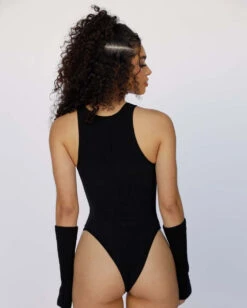 Bass Destruction Cutout Bodysuit -I Hear Raves Bass Destruction Cutout Bodysuit Black Back