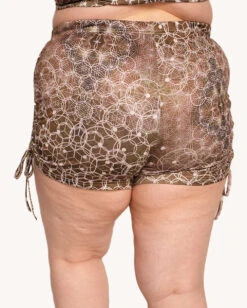 Beneath The Trees Ruched Booty Shorts -I Hear Raves Beneath the Trees Booty Shorts C1 Back