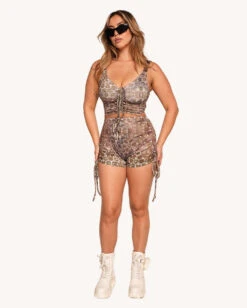 Beneath The Trees Ruched Booty Shorts -I Hear Raves Beneath the Trees Top Full