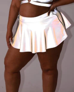 Charge Of Light Reflective Skater Skirt -I Hear Raves Charge of Light Reflective Skater Skirt Curve1 Grey Reflective 194d8c67 c0c3 41e3 b3b1 426af7d03053