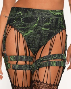 Cyber Matrix Harness Booty Shorts