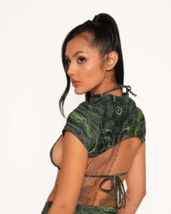 I Hear Raves 16 I Hear Raves -I Hear Raves Cyber Matrix Ultra Cropped Top Back