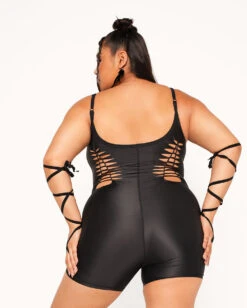 Dance In The Dark Braided Romper -I Hear Raves Dance in the Dark Braided Romper C1 Back