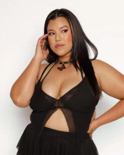 Dark Arts Mesh Top -I Hear Raves Dark Arts Mesh Top Black C1 Side