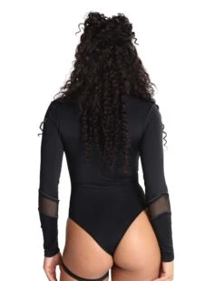 Dark Meets Light Rainbow Reflective Bodysuit -I Hear Raves Dark Meets Light Rainbow Reflective Bodysuit Black Back