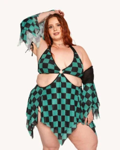 Demon's Mercy Mesh Dress With Sleeves -I Hear Raves Demon s Mercy Dress with Sleeves C1 Front