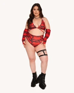 Depths Of The Damned Booty Shorts 13 Depths Of The Damned Booty Shorts -I Hear Raves Depths of the Damned Top with Sleeves C1 Full