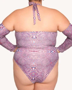 Distortion Bodysuit With Sleeves -I Hear Raves Distortion Bodysuit With Sleeves C1 Back 1