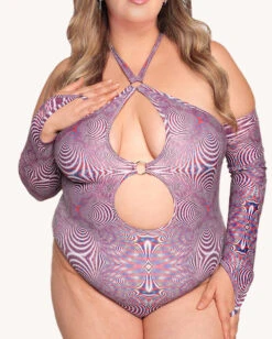 Distortion Bodysuit With Sleeves -I Hear Raves Distortion Bodysuit With Sleeves C1 Front 01d867c1 0546 44b9 a4fa 8a2e162731ac
