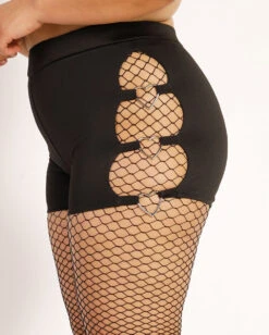 Drop The Beat Recycled Fabric Cutout Bottoms -I Hear Raves Drop the Beat Recycled Fabric Cutout Bottoms C1 Side