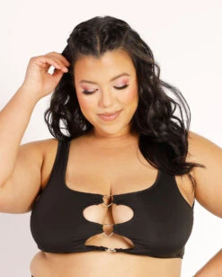 Drop The Beat Recycled Fabric Cutout Top 16 Drop The Beat Recycled Fabric Cutout Top -I Hear Raves Drop the Beat Recycled Fabric Cutout Top C1 Front