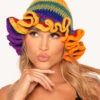 Electric Colors Rainbow Hat -I Hear Raves Electric Colors Rainbow Hat