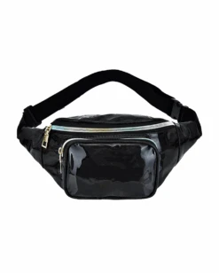 Enchanting Glow Holo Fanny Pack -I Hear Raves Enchanting Glow Holo Fanny Pack Black Front