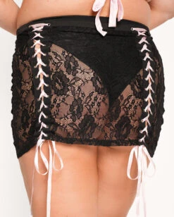 Sister Sister Lace Up Mini Skirt -I Hear Raves Feeling Flirty Skirt C1 Back2