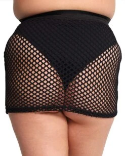 Fishnet Mini Skirt -I Hear Raves Fishnet Mini Skirt C1 Blk Bk
