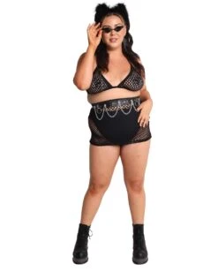 Fishnet Mini Skirt -I Hear Raves Fishnet Mini Skirt C1 Blk Full 0348ef09 d324 463a a878 0932ae837c67