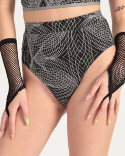 Flashbang Matrix Reflective Booty Shorts -I Hear Raves Flashbang Matrix Reflective Booty Shorts Side