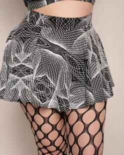 Flashbang Matrix Reflective Mini Skirt -I Hear Raves Flashbang Matrix Reflective Mini Skirt C1 Front