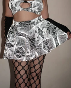 Flashbang Matrix Reflective Mini Skirt -I Hear Raves Flashbang Matrix Reflective Mini Skirt C1 Ref