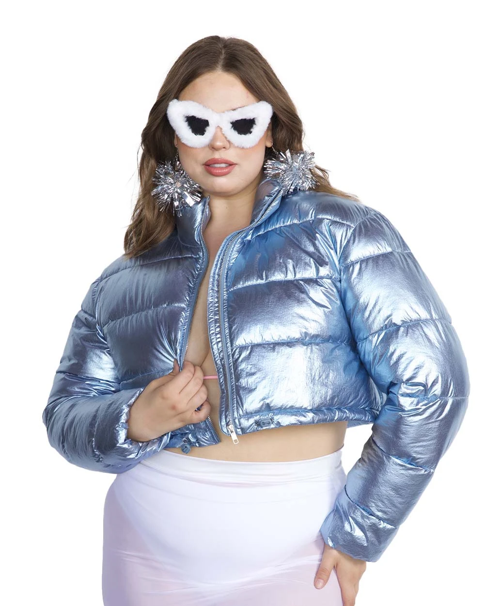 Fractal Fantasies Metallic Cropped Puffer Jacket 7 Fractal Fantasies Metallic Cropped Puffer Jacket - Image 5