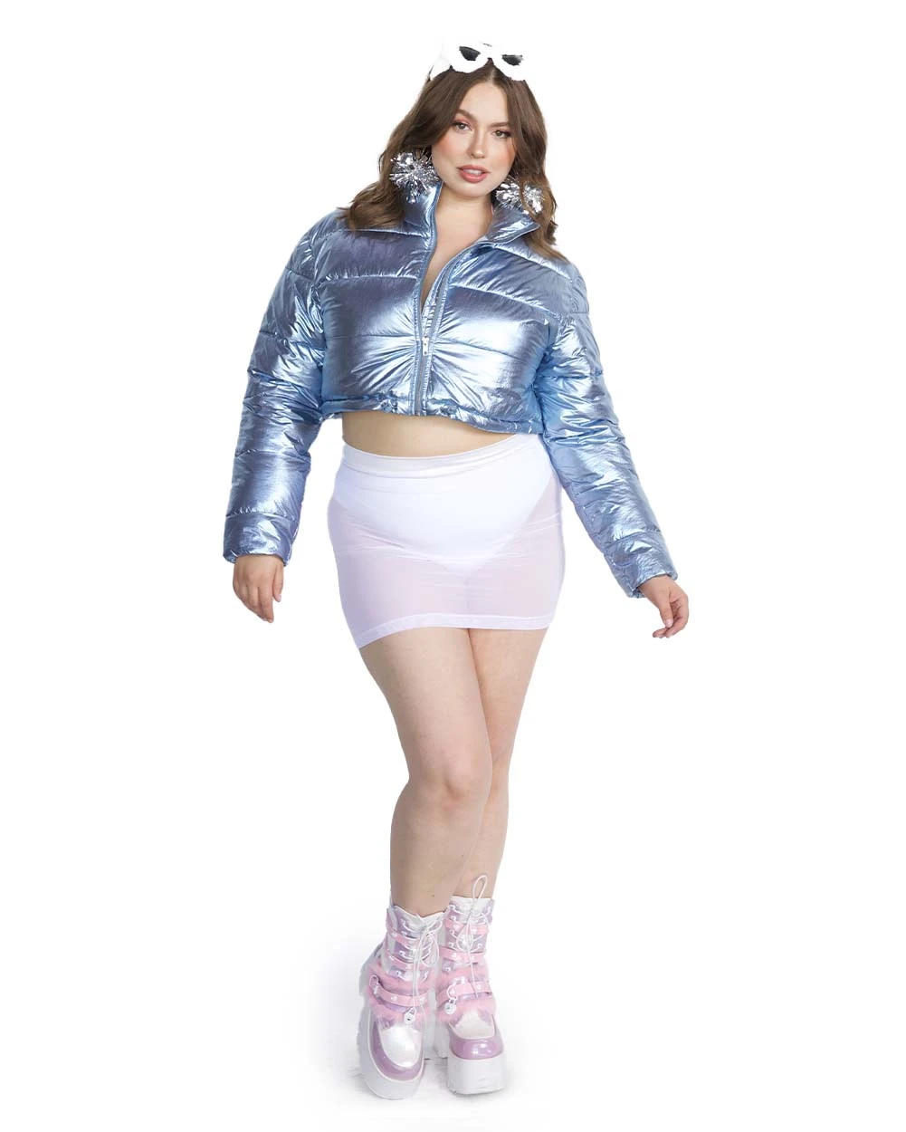 Fractal Fantasies Metallic Cropped Puffer Jacket 9 Fractal Fantasies Metallic Cropped Puffer Jacket - Image 7