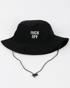 Fuck Off Bucket Hat With Removable Wind Cord