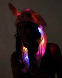 Glow Bunny LED Bucket Hat -I Hear Raves Glow Bunny LED Bucket Hat Pink Glow