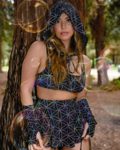 Glowkeeper Rainbow Reflective Hood -I Hear Raves GlowkeeperOutfit