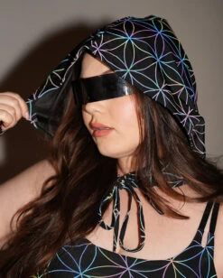 Glowkeeper Rainbow Reflective Hood -I Hear Raves Glowkeeper Hood C1 Reflective