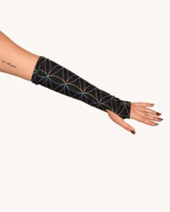 Glowkeeper Rainbow Reflective Top With Sleeves -I Hear Raves Glowkeeper Top with Sleeves Detail Jr