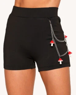 Good Mood Mushroom Shorts -I Hear Raves Good Mood Mushroom Shorts Front