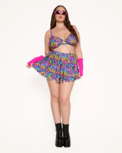 Happy Hour Mini Skater Skirt -I Hear Raves Happy Hour O Ring Top C1 Full 1