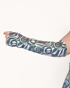 Happy Hour White Reflective Sleeve & Boot Cover Set 17 Happy Hour White Reflective Sleeve & Boot Cover Set -I Hear Raves Happy Hour White Reflective Sleeve Boot Cover Set C1 Detail