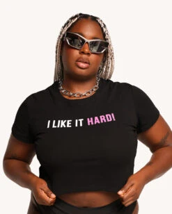 I Like It Hard Cropped Tee -I Hear Raves I Like It HardCropped Tee C1 Front