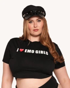 I Love Emo Girls Crop Top -I Hear Raves I Love Emo Girls Crop Top C1 Front