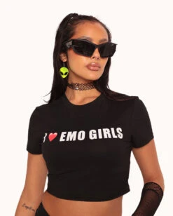 I Love Emo Girls Crop Top