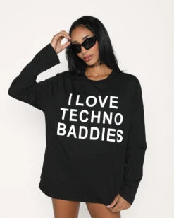 I Love Techno Baddies Unisex Long Sleeve Top