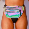 Iridesca Rainbow Reflective Fanny Pack 2 Iridesca Rainbow Reflective Fanny Pack -I Hear Raves Iridesca Rainbow Reflective Fanny Reflective