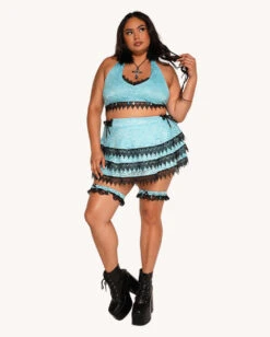 Jami Jones X IHR Lace Me Up Halter Top -I Hear Raves Jami Jones x iHR Lace Me Up Halter Top C1 Full