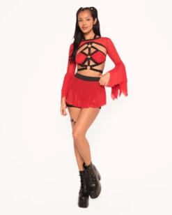 Kandi Diva X IHR Locked & Loaded Ultra Crop Top -I Hear Raves Kandi Diva x iHR Locked Loaded Halter Top Full