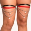 Kandi Diva X IHR Locked & Loaded Pair Chain Leg Garters 2 Kandi Diva X IHR Locked & Loaded Pair Chain Leg Garters -I Hear Raves Kandi Diva x iHR Locked Loaded Pair Chain Leg Garters